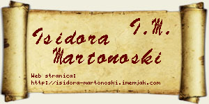 Isidora Martonoški vizit kartica